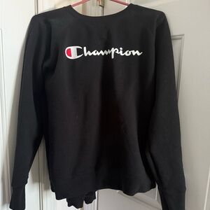 Champion Boys Black Sweatsuit Athletic Sweatshirt And Bottoms size Large